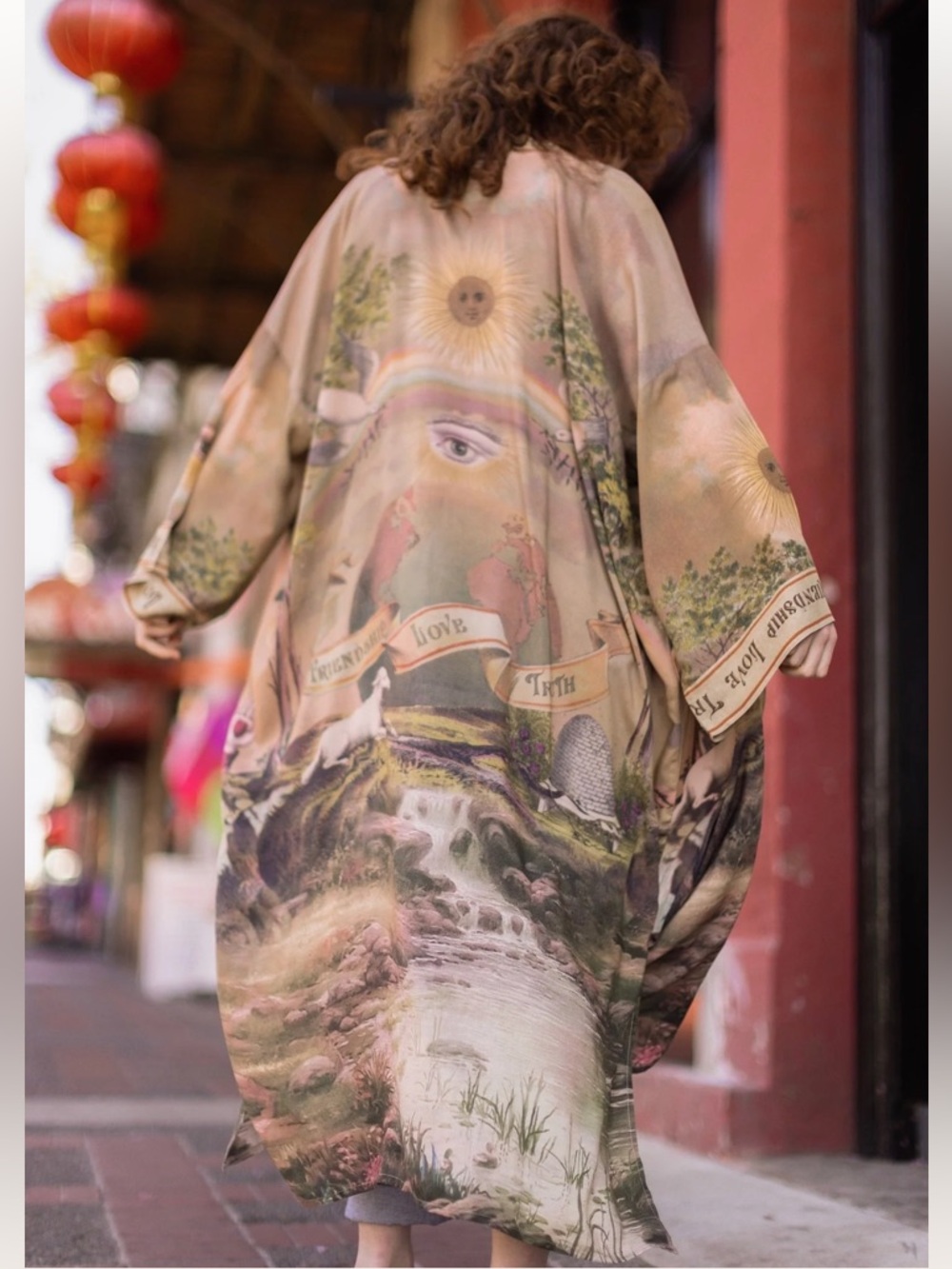 MARKET OF STARS Friendship Love & Truth Opera Duster Kimono OS NEW